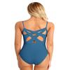 renvena Women Ballet Dance Leotard Spaghetti Straps Bodysuit Criss Cross Back Gymnastics Dance Jumpsuit Blue-green Large view 4