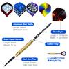 ROOBEEO Soft Tip Darts 12 Pcs 18g Plastic Tip Darts Set with Brass Steel Barrels&Aluminum Shafts,200 Extra Dart Tips 42 Dart Flights 20 Extra Rubber Rings and 1 Storage Bag for Electronic Dart Board view 2