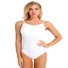renvena Women Ballet Dance Leotard Spaghetti Straps Bodysuit Criss Cross Back Gymnastics Dance Jumpsuit White X-Large view 2