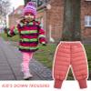 Baby Boys Girls Elastic Windproof Down Pants Lightweight Warm Snow Pants Red view 2