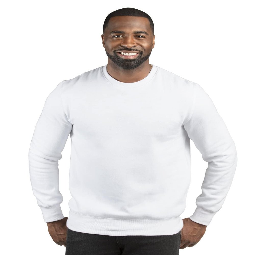 Threadfast Apparel Unisex Ultimate Crewneck Sweatshirt, White, XXX-Large