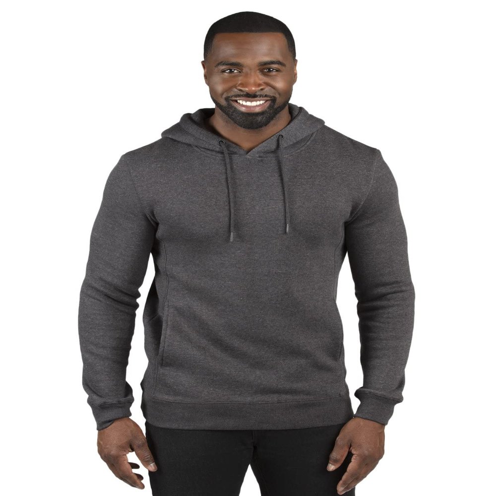 Threadfast Apparel Unisex Fleece Pullover Hooded, Charcoal Heather, X-Small