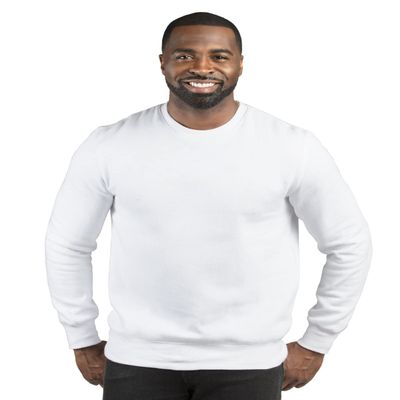 Threadfast Apparel Unisex Ultimate Crewneck Sweatshirt, White, X-Large
