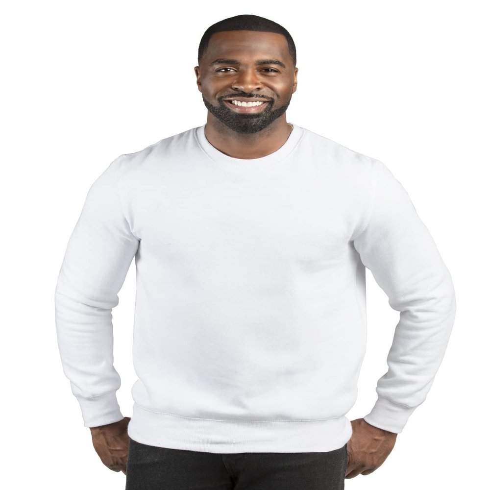 Threadfast Apparel Unisex Ultimate Crewneck Sweatshirt, White, X-Large