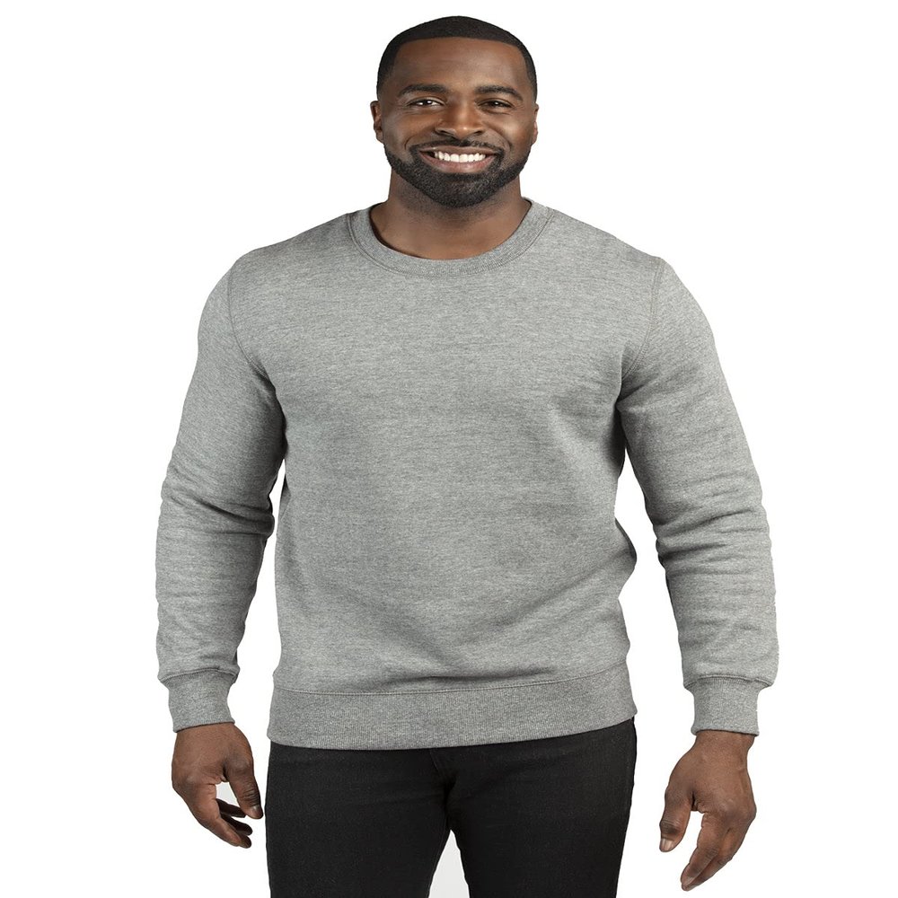 Threadfast Apparel Unisex Ultimate Crewneck Sweatshirt, Heather Grey, XXXX-Large