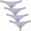 JAXFSTK Men's Low Rise Thong Sexy Men Underwear T-Back Panties Breathable Tangas 4-Pack White Large view 1