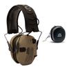 Walker's Razor Slim Electronic Shooting Hearing Protection Muff (American Flag Distressed, Tan) with Shooting Hearing Protection Case Bundle (2 Items) view 1