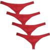 JAXFSTK Men's Low Rise Thong Sexy Men Underwear T-Back Panties Breathable Tangas 4-Pack Red XL view 1