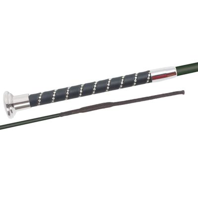 Fleck SilkTouch Ultralight Crystal Dressage Whip-110-Chrome