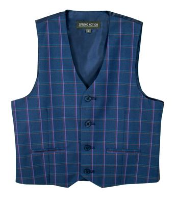 Spring Notion Boys' Plaid Checkers Tartan Suit Vest Waistcoat Blue/Purple 8