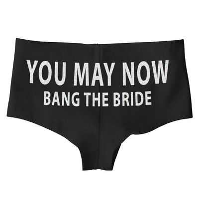 7 Years Southern You May Now Bang The Bride Funny SexyBoy Short Panty Gift for Honeymoon Wedding Night Lingerie (Small, Black)
