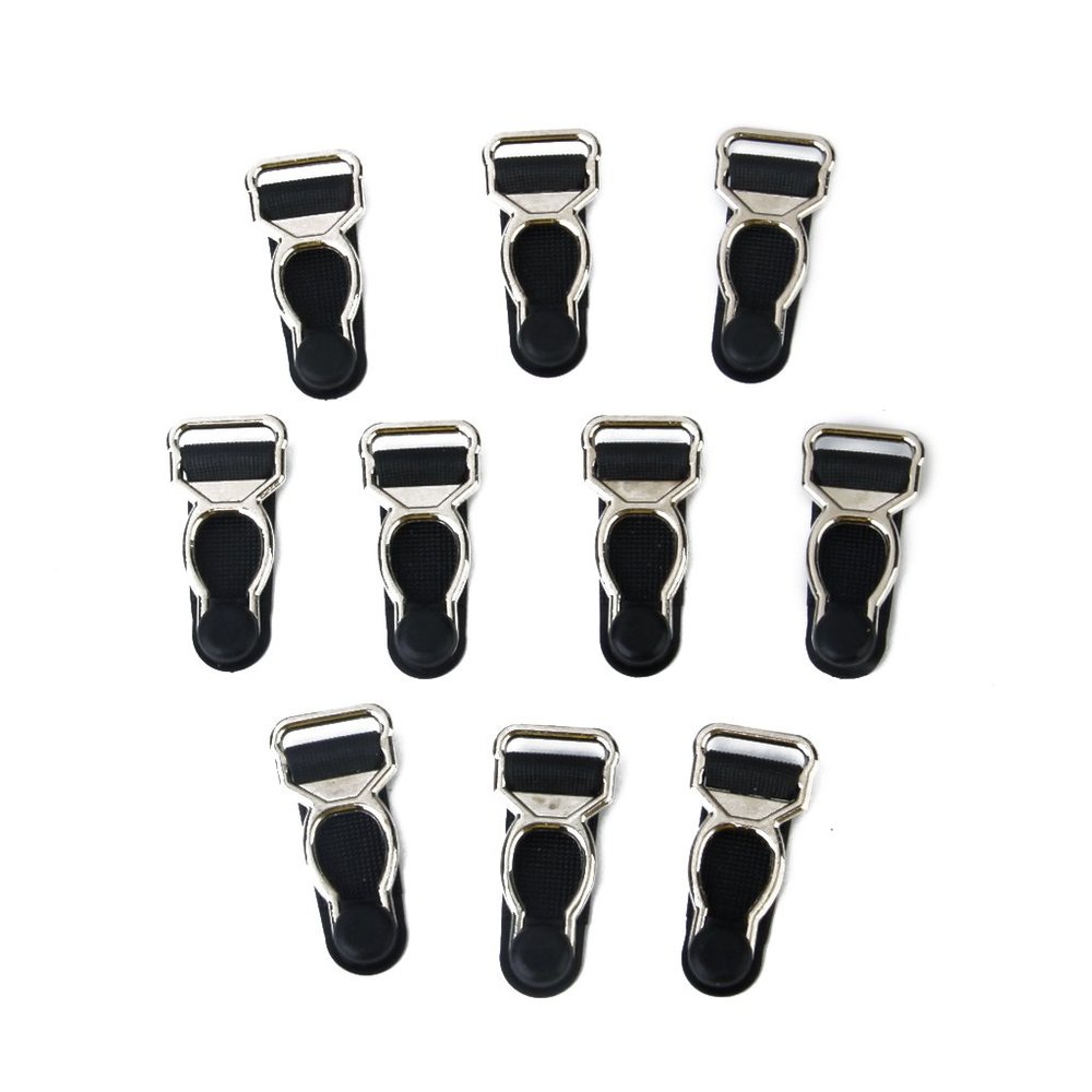 LoveinDIY 10pcs Corset Accessories Suspender Clips Clips Grips Hooks, Black, as described