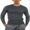 ToBeInStyle Men's Heavy Thermal Long Sleeve Crewneck Shirt - Charcoal - Large view 1