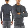 ToBeInStyle Men's Heavy Thermal Long Sleeve Crewneck Shirt - Charcoal - Large view 2