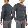 ToBeInStyle Men's Heavy Thermal Long Sleeve Crewneck Shirt - Charcoal - Large view 3