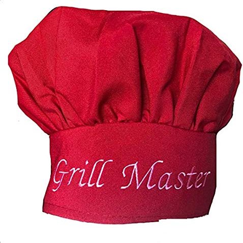 CHEFSKIN Grill Master RED Chef Hat, Fully Adjustable Great Gift