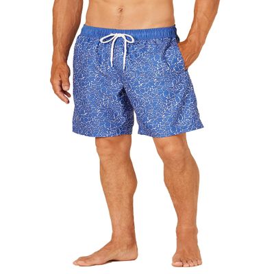Amazon Essentials Men's 9" Swim Trunks with Mesh Lining, Pockets, Drawstring Closure, Silhouette Floral, Small