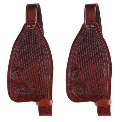 Horse Western Leather Latigo Tooled Replacement Saddle Fenders 5210