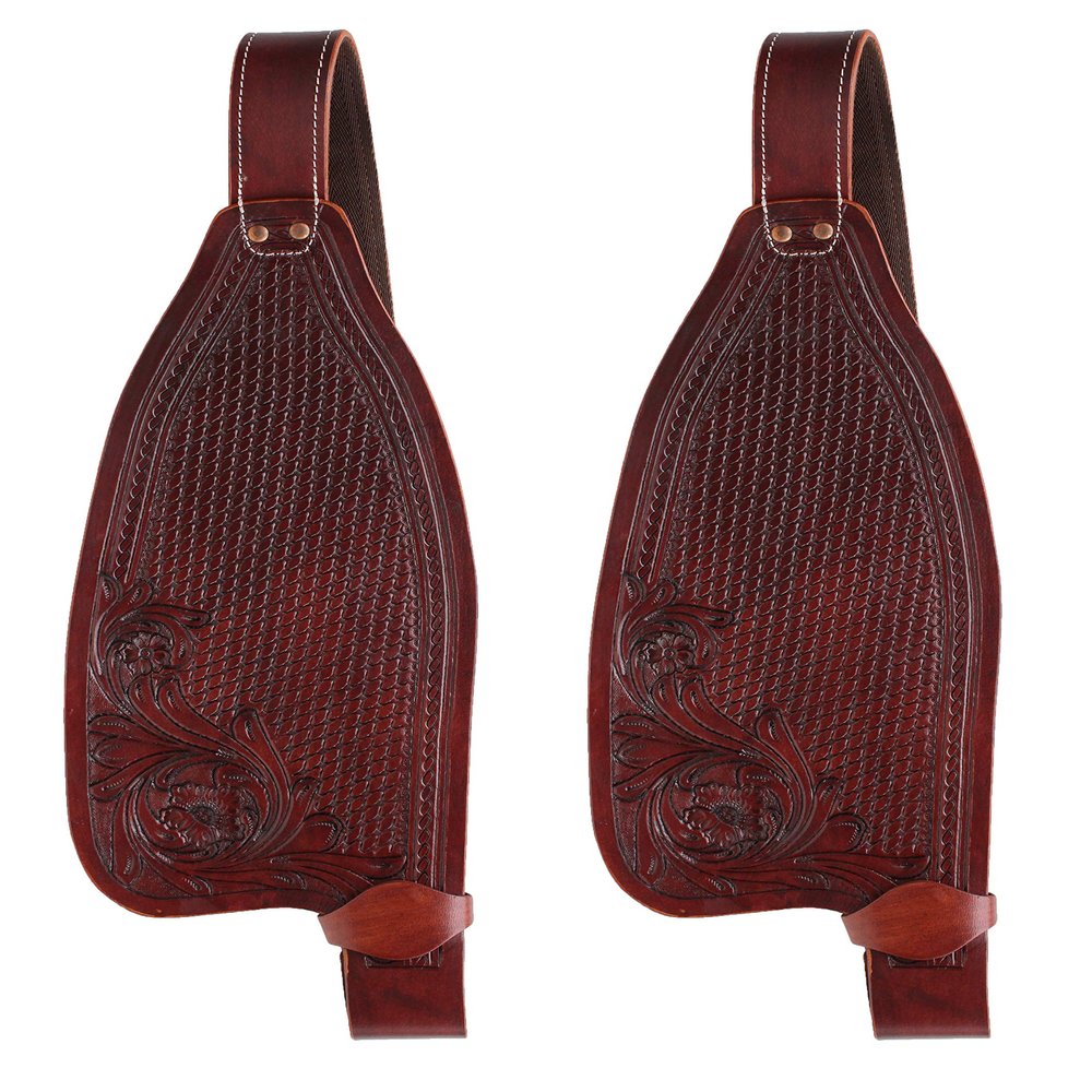 Horse Western Leather Latigo Tooled Replacement Saddle Fenders 5210