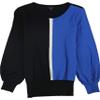 Alfani Womens Colorblocked Knit Sweater, Blue, Small view 1