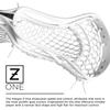 Epoch Integra Z-One Strung Lacrosse Head with Knot Lock Technology, White view 3