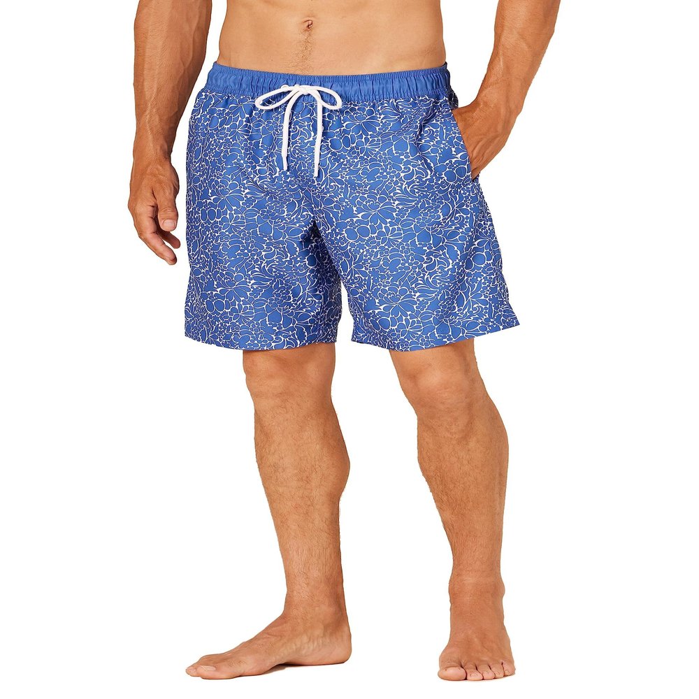 Amazon Essentials Men's 9" Swim Trunks with Mesh Lining, Pockets, Drawstring Closure, Silhouette Floral, XX-Large