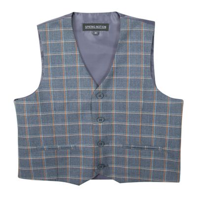 Spring Notion Boys' Plaid Checkers Tartan Suit Vest Waistcoat Light Blue/Grey 3T