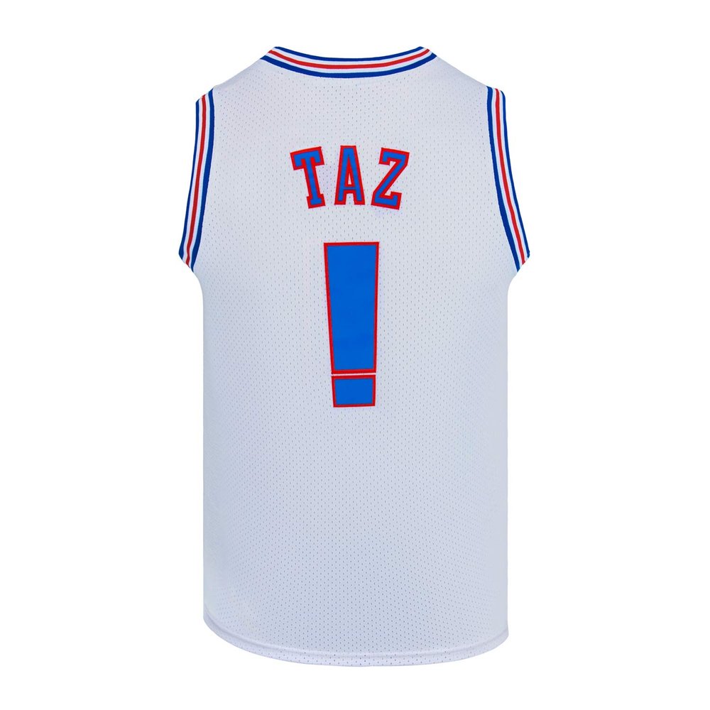 CNALLAR Youth Basketball Jersey Taz Space Movie Jersey Kids Sport Shirts White/Black (White, Youth X-Large)