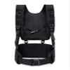 Tactical Padded Battle Belt with Detachable Suspender Straps for Patrol Army Training Outdoors Duty Black view 1
