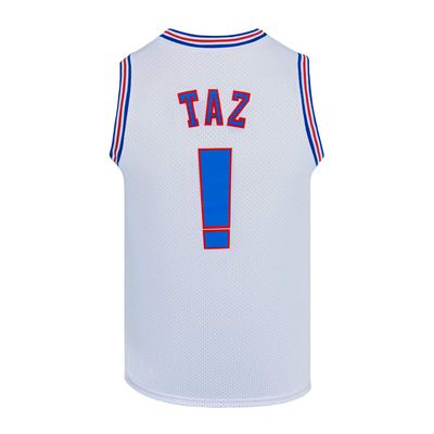 CNALLAR Youth Basketball Jersey Taz Space Movie Jersey Kids Sport Shirts White/Black (White, Youth Small)