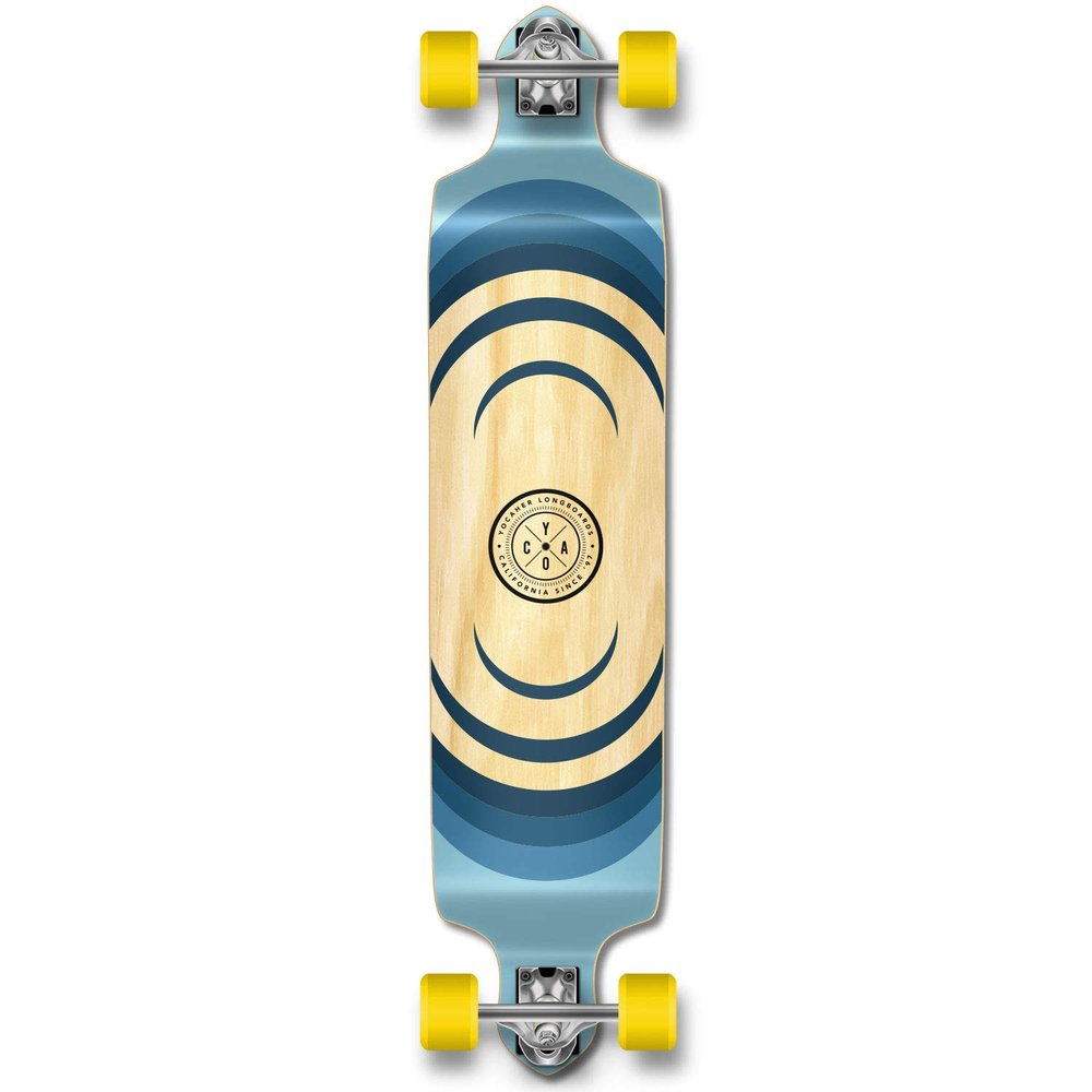 Yocaher Earth Series (Ripple) Complete Drop Down Skateboards Longboard w/BlackWidow Premium 80A Grip Tape Aluminum Truck ABEC-9 Bearing 70mm Skateboard Wheels