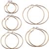 5 Pairs Gold Clip on Earrings Hoop Non Piercing Women Clip Earrings for Women, 5 Sizes view 3