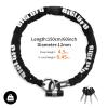 BIGLUFU Motorcycle Lock Chain Locks with 4Keys 16mm U Lock, 150cm/5ft Heavy Duty Long Chain, Cut Proof 12mm Thick Chains, Ideal for Motorcycles, Motorbike, Bike, Generator, Gates, Bicycle, Scooter view 2