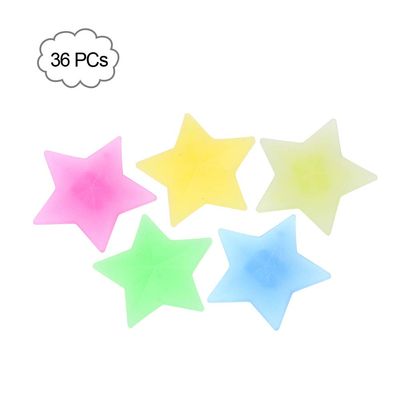 Keenso 36/26 Pcs Spoke Bead, Colored Children Plastic Wheel Spoke Bead Clips Spokey Decoration(36PCS-Pentagram)