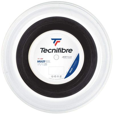 Tecnifibre 200M-MULTIFEEL 1.25 Unisex Adult's Tennis Rope, Black, Single