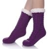 SDBING Women's Winter Super Soft Warm Cozy Fleece Lined Fuzzy Slipper Socks with Grippers (Purple, 6-10) view 1