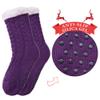 SDBING Women's Winter Super Soft Warm Cozy Fleece Lined Fuzzy Slipper Socks with Grippers (Purple, 6-10) view 2