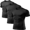 ATHLIO Men's Cool Dry Short Sleeve Compression Shirts, Sports Baselayer T-Shirts Tops, Athletic Workout Shirt, 3pack Black, X-Large view 1