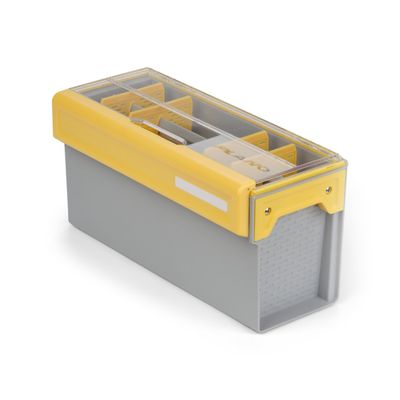 Plano EDGE Premium Spinnerbait Tackle Utility Box, Clear and Yellow, Rust-Resistant Storage, Waterproof Tackle Tray Organizer for Buzz Baits, Swimbaits, and Crankbaits