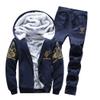 Men Casual Jackets+Pants Two Pieces Sets Warm Thick Hoodies Sportswear Tracksuit view 1