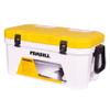 Frabill Magnum Bait Station 30 | 30 Quart Bait Cooler with Dual Aeration, White and Yellow view 1