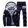 Men Casual Jackets+Pants Two Pieces Sets Warm Thick Hoodies Sportswear Tracksuit view 1