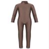 ranrann Kids Girls Full Length Gymnastic Unitard Long Sleeves Ballet Dance Jumpsuit Mock Neck Athletic Activewear Brown 5-6 view 1