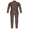 ranrann Kids Girls Full Length Gymnastic Unitard Long Sleeves Ballet Dance Jumpsuit Mock Neck Athletic Activewear Brown 4-5 view 2