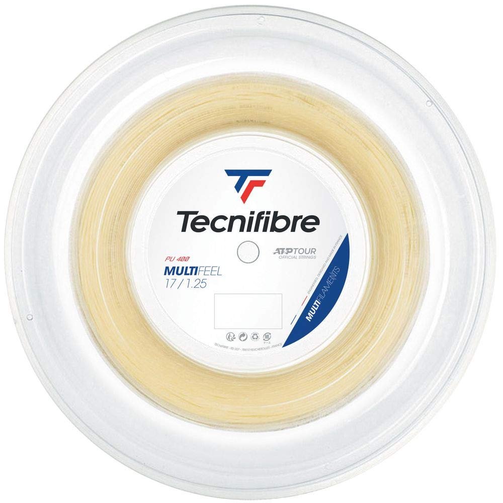Tecnifibre Unisex  Adult's rolle 200M MULTIFEEL 1.25 Tennis Strings, Natural