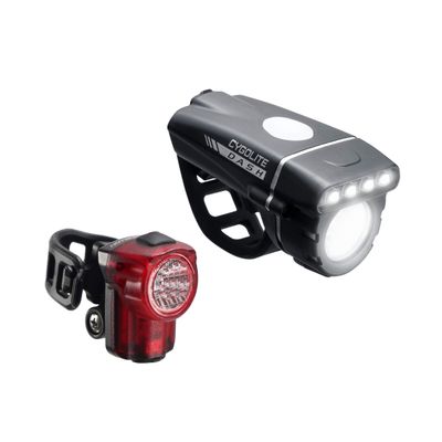 Cygolite Dash 520 Lumen Headlight & Hotshot Micro 30 Taillight for Night & Day Use Compact & Sleek IP64 Water Resistant Flexible Mounts- USB Bicycle Light Set