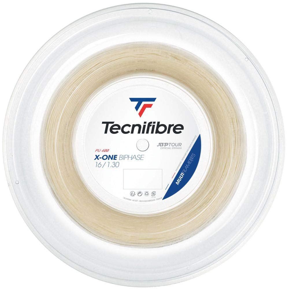 Tecnifibre BIPHASE 200M-X-ONE Adult Tennis Rope, Natural, 1.30/200 m