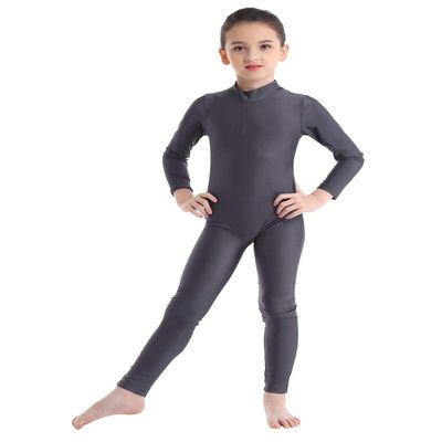Agoky Kids Girls Metallic Shinny Tank Top Gymnastics Leotard Ballet Dance Wear Jumpsuit Dark Gray Unitard 10-12