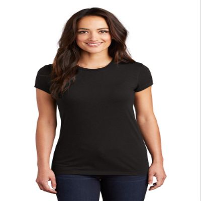 District Women's Fitted Perfect Tri Tee. DT155 3XL Black