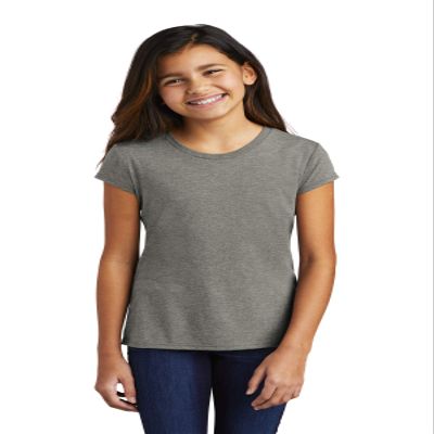 District Girls Perfect Tri Tee DT130YG XS Grey Frost